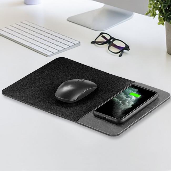 RPET Wireless Charging Mouse Pad With Hand Set